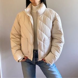 zara cream puffer jacket